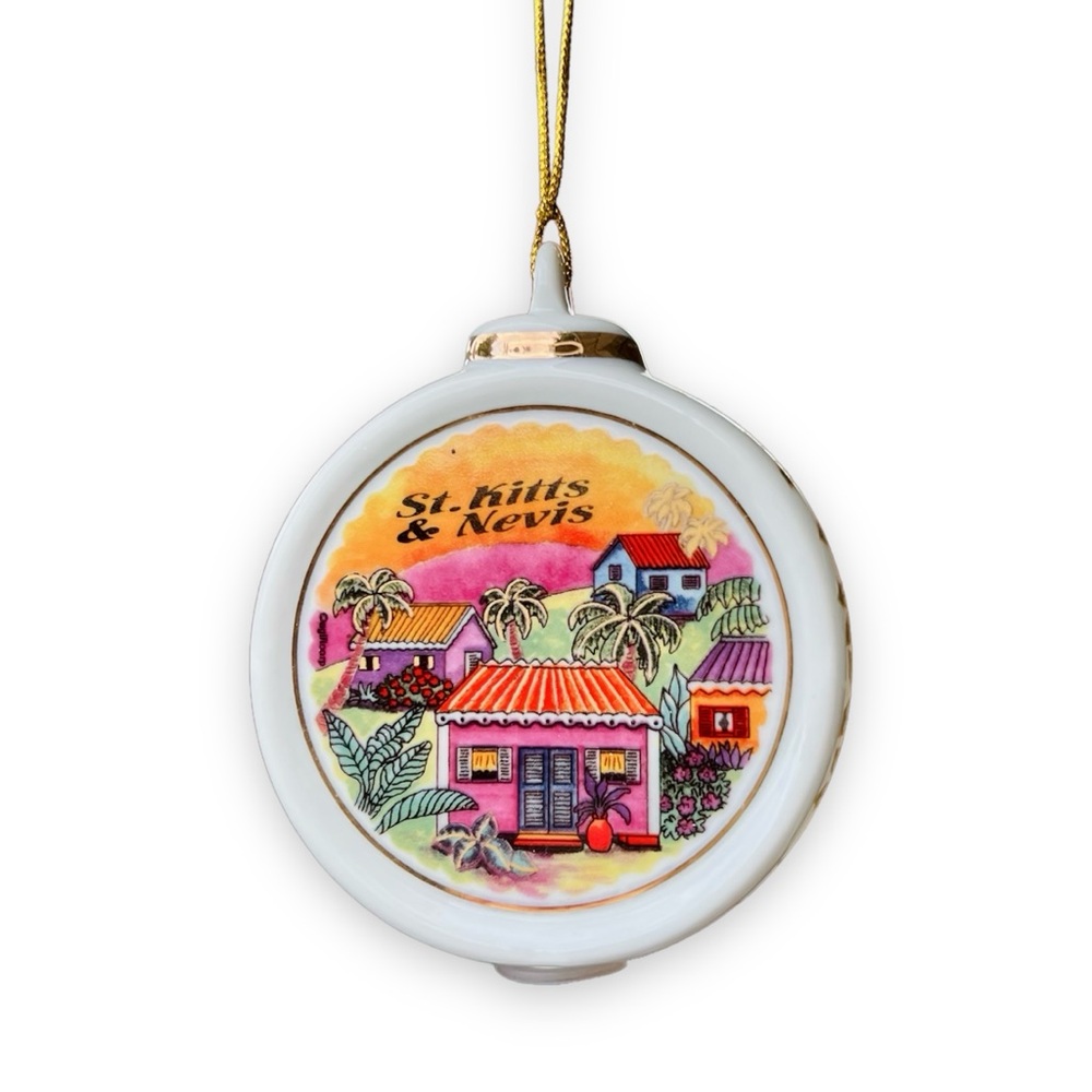 St. Kitts & Nevis Porcelain Souvenir Christmas Ornament